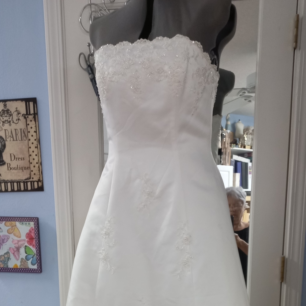 White Satin Aline Wedding Gown